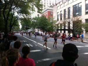 Leaders of the Men's 35-39 group at 1500m of the 2011 Fifth Avenue Mile