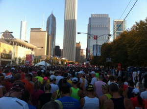 The Chicago Marathon Starting Line -- Look at those Beautiful Buildings