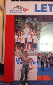 Me at the entrance to the Chicago Marathon Expo